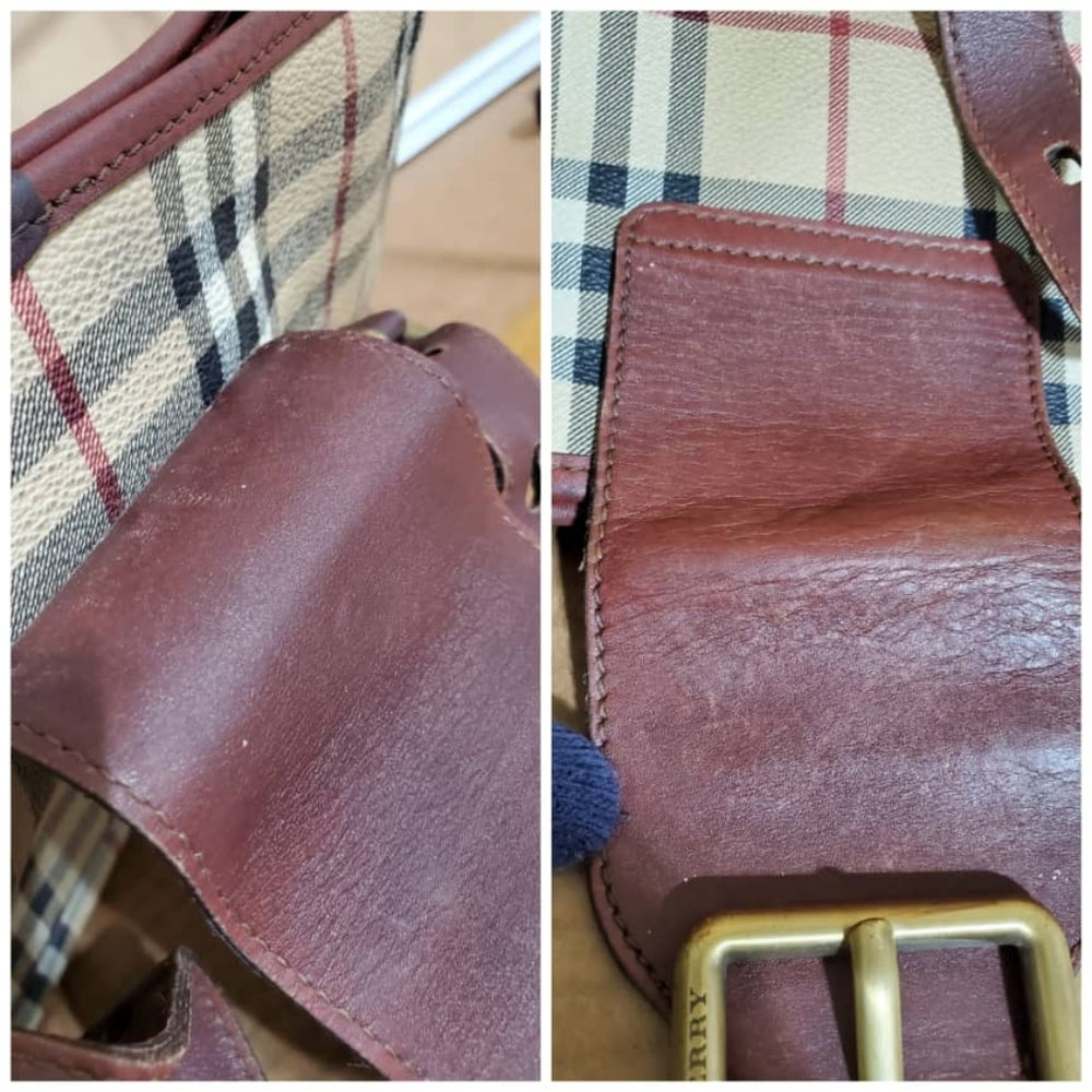 Authentic BURBERRY Classic Check Haymarket Satchel Bag - Picture 5 of 12